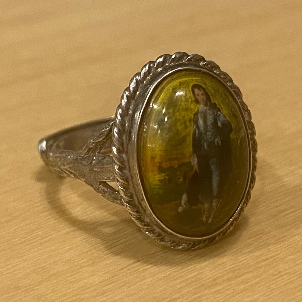 Beautiful Vintage Blue Boy Sterling Silver Adjustable Ring Made in England